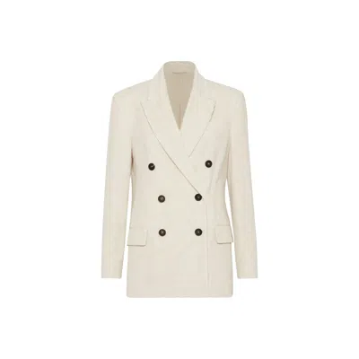 Brunello Cucinelli Corduroy Blazer In White