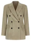 Brunello Cucinelli Corduroy Blazer With Lapel Neckline In Green