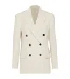 Brunello Cucinelli Ribbed Blazer Structured Shoulders In White