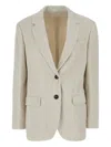 Brunello Cucinelli Corduroy Button Blazer In White