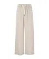 Brunello Cucinelli Women Fluid Corduroy Trousers With Jewellery In Neutral