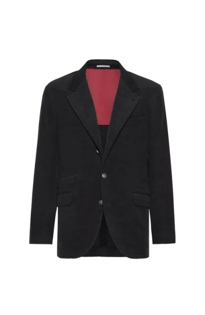 Brunello Cucinelli Corduroy Cavallo Blazer In Black