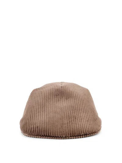 Brunello Cucinelli Women Corduroy Coppola Hat In Brown