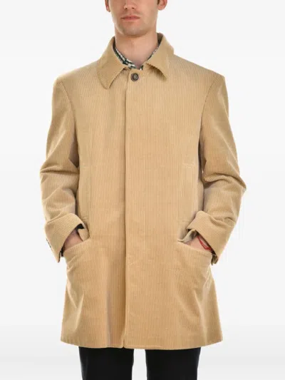 Brunello Cucinelli Corduroy Cotton Coat In Neutral