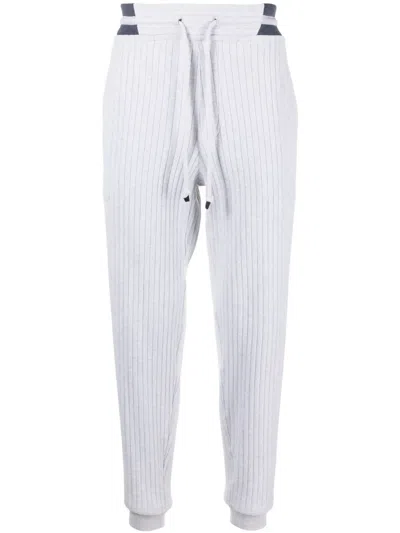 Brunello Cucinelli Corduroy Cotton Track Pants In Grey