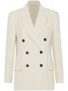 Brunello Cucinelli Corduroy Double-breasted Blazer In White