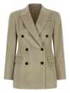 Brunello Cucinelli Corduroy Double-breasted Jacket In Neutral