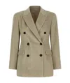 Brunello Cucinelli Corduroy Double-breasted Jacket In Neutral