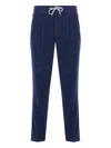 Brunello Cucinelli Corduroy Drawstring Trousers In Blue