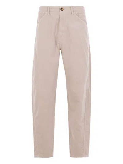 Brunello Cucinelli Corduroy-effect Pocket Trousers In Neutral