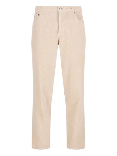 Brunello Cucinelli Corduroy Five-pocket Trousers In Neutral