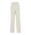 Brunello Cucinelli Corduroy High-waist Trousers In White