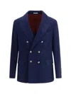 Brunello Cucinelli Men Deconstructed One-and-a-half-breasted Corduroy Blazer In Blue
