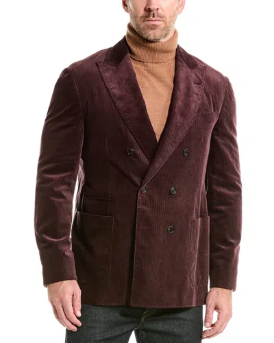Brunello Cucinelli Corduroy Jacket In Burgundy