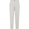 Brunello Cucinelli Cotton Corduroy Leisure Fit Trousers In White