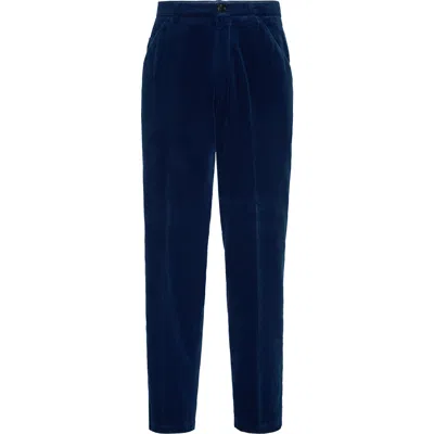 Brunello Cucinelli Corduroy Leisure Fit Trousers In Blue