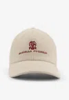 Brunello Cucinelli Corduroy Logo Baseball Cap In Sand