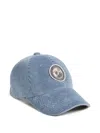 Brunello Cucinelli Corduroy Logo Cap Hat In Blue
