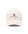 Brunello Cucinelli Corduroy Logo-embroidered Baseball Cap In White