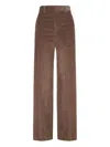 Brunello Cucinelli Women Corduroy Loose Pants With Monili