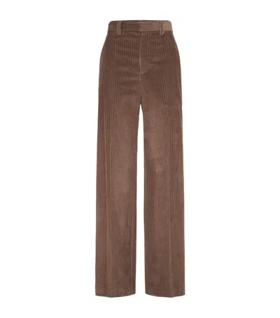 Brunello Cucinelli Corduroy Loose Trousers In Brown