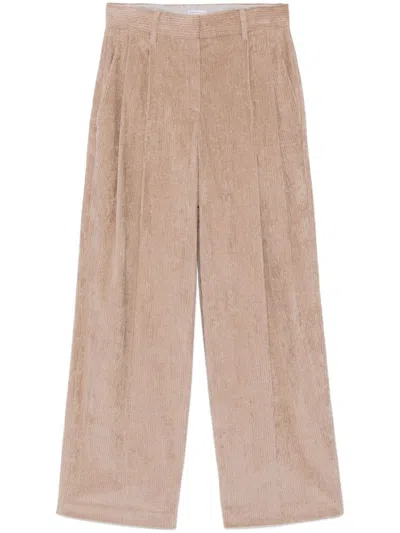 Brunello Cucinelli Corduroy Palazzo Pants In Neutrals
