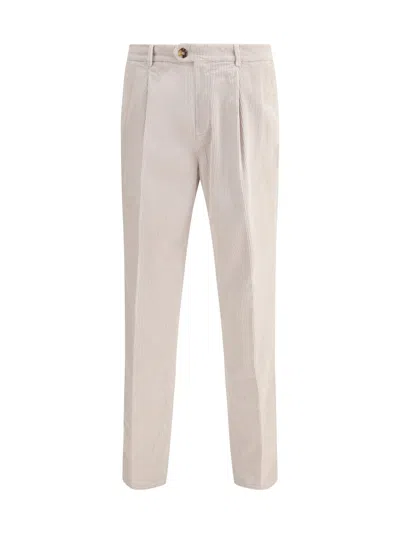 Brunello Cucinelli Corduroy Pants In Neutral