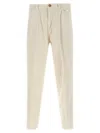 Brunello Cucinelli Corduroy Trousers With Belt Loops And Pockets In Neutral