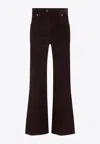 Brunello Cucinelli Corduroy Flared Trousers Belt Loops In Red
