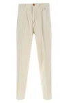 Brunello Cucinelli Corduroy Trousers With Belt Loops And Pockets In White
