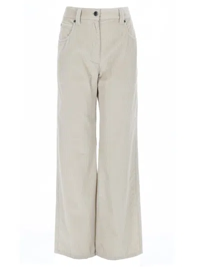 Brunello Cucinelli Corduroy Pants In White