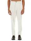 Brunello Cucinelli Men's Linen Pants In White