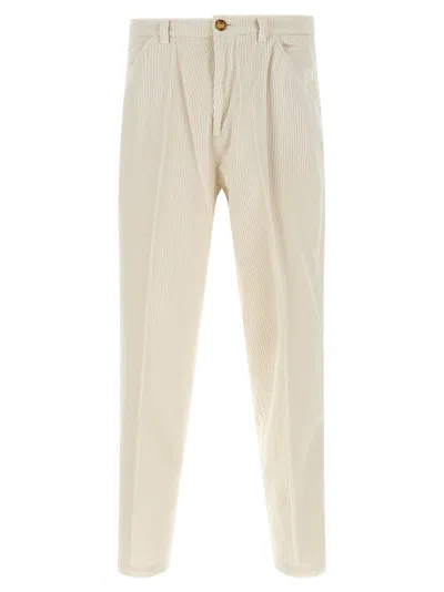 BRUNELLO CUCINELLI CORDUROY PANTS WHITE