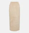 Brunello Cucinelli High-waist Corduroy Midi Skirt In Beige
