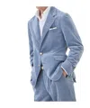 Brunello Cucinelli Corduroy Single-breasted Blazer In Blue