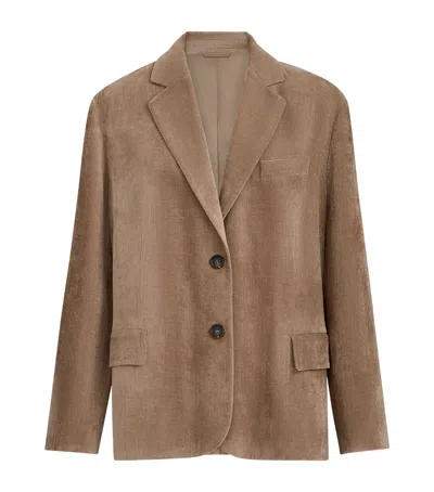 Brunello Cucinelli Corduroy Single-breasted Blazer In Brown