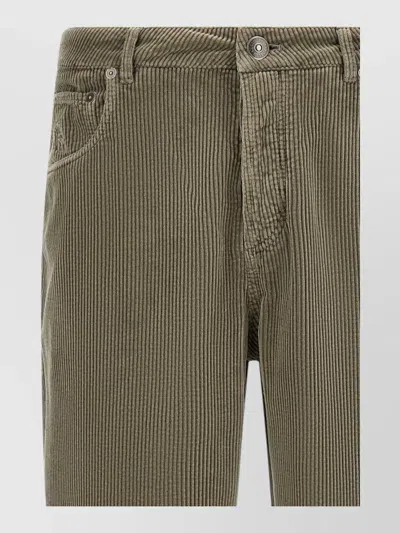 Brunello Cucinelli Corduroy Straight Leg Cotton Five Pocket Pants In Green