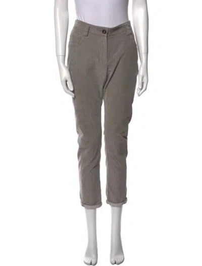 Pre-owned Brunello Cucinelli Corduroy Straight Leg Pants In Gray