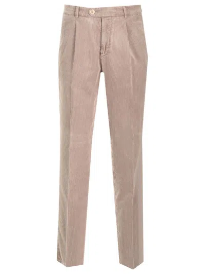 Brunello Cucinelli Corduroy Straight-leg Pants In Nude