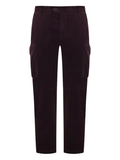 Brunello Cucinelli Corduroy Straight-leg Trousers In Burgundy
