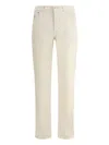 Brunello Cucinelli Adjustable Cotton Corduroy Trousers In White