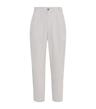 Brunello Cucinelli Corduroy Straight Trousers In Gray