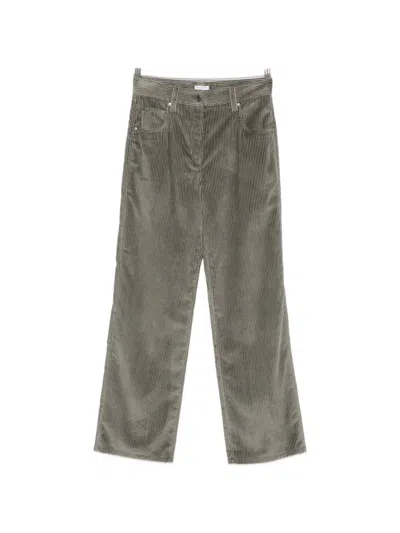 Brunello Cucinelli Corduroy Straight-leg Trousers In Gray