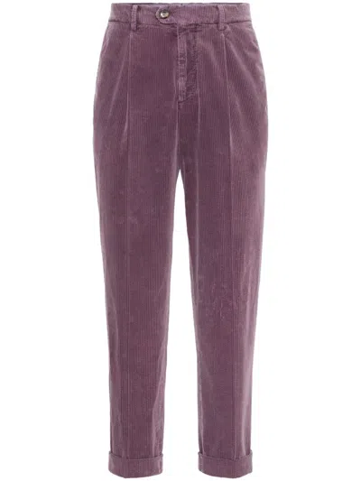 Brunello Cucinelli Corduroy Tapered Trousers In Red