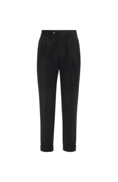 Brunello Cucinelli Corduroy Trousers In Black