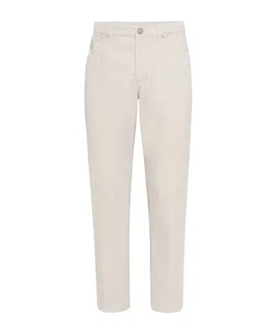 Brunello Cucinelli Corduroy Trousers In Neutral
