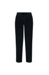 Brunello Cucinelli Men Leisure Fit Trousers In Garment-dyed Linen Gabardine With Drawstring And Doub In Black