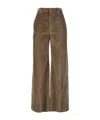 Brunello Cucinelli Brown Corduroy Pants With Concealed Front Closure In Brown