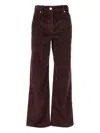 Brunello Cucinelli Bordeaux Corduroy Pants With Concealed Front Closure