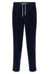 Brunello Cucinelli Drawstring Elastic Waist Casual Pants In Blue